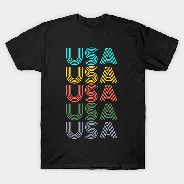 USA VINTAGE RETRO CLASSIC U.S.A INDEPENDENCE DAY 4TH JULY T-Shirt by CoolFactorMerch